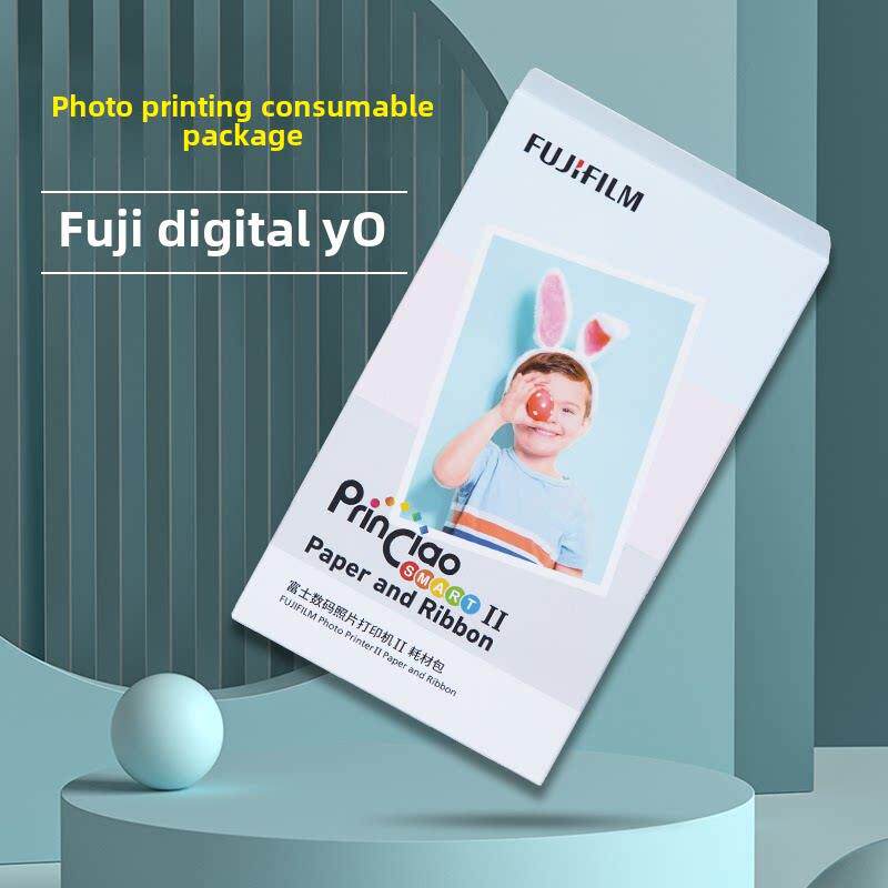 富士小巧印第二代照片纸手机照片打印机耗材40张含色带墨盒升华涂