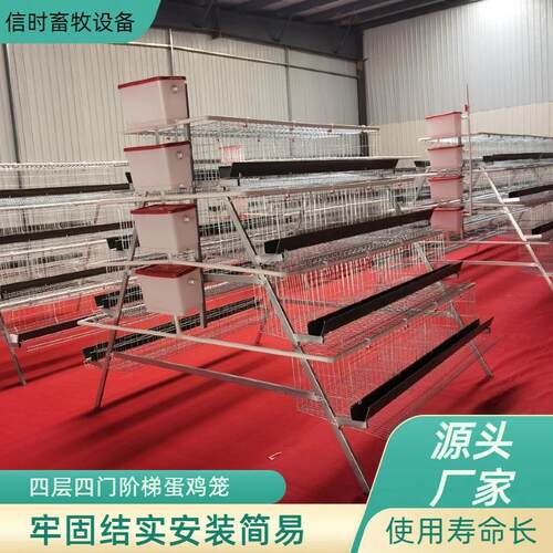 A型阶梯蛋鸡笼四层四门阶梯蛋鸡笼冷镀锌鸡舍家用养殖场源头厂家