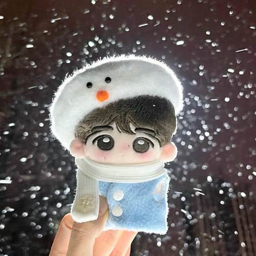 10cm秋冬新品“堆雪人”娃衣套装棉花娃娃可爱玩偶换装衣服着替