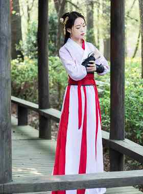 新款边城浪子古装写武服侠客舞蹈舞台演出真中国风交领服汉服女侠