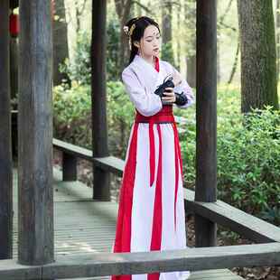 新款边城浪子古装写武服侠客舞蹈舞台演出真中国风交领服汉服女侠