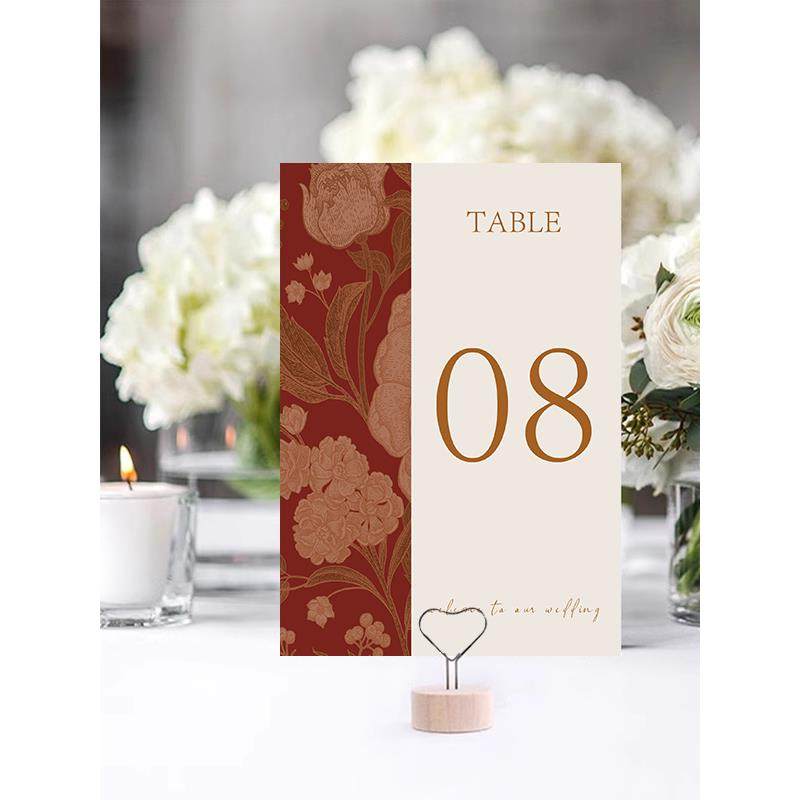 婚礼桌卡定制席位卡结婚桌牌婚宴中式创意座位卡定做双面台卡婚庆