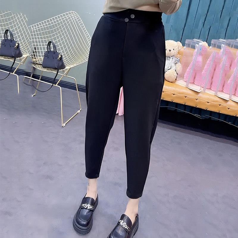 西装休闲裤萝卜裤女春秋季梨形身材穿搭大码女装微胖MM哈伦老爹裤