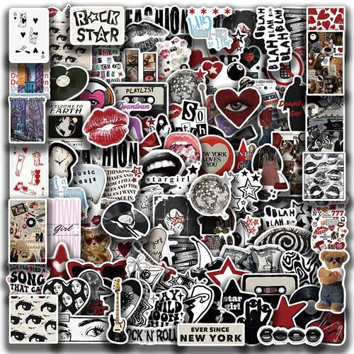 10/50/100pcs Downtown Y2K Girls Aesthetics Cartoon Graffiti