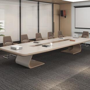 烤漆议培桌长桌简约现DL H1225代大型洽谈桌议轻奢训桌会室椭圆形
