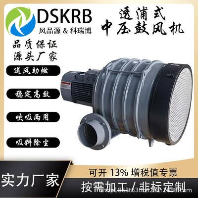 HTB-100380V3700W造纸机透浦式风机工业颗粒输送风助燃风机