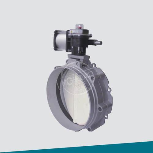 气动粉体蝶阀MG1FS250水泥用耐磨防爆带信号装置单边法兰