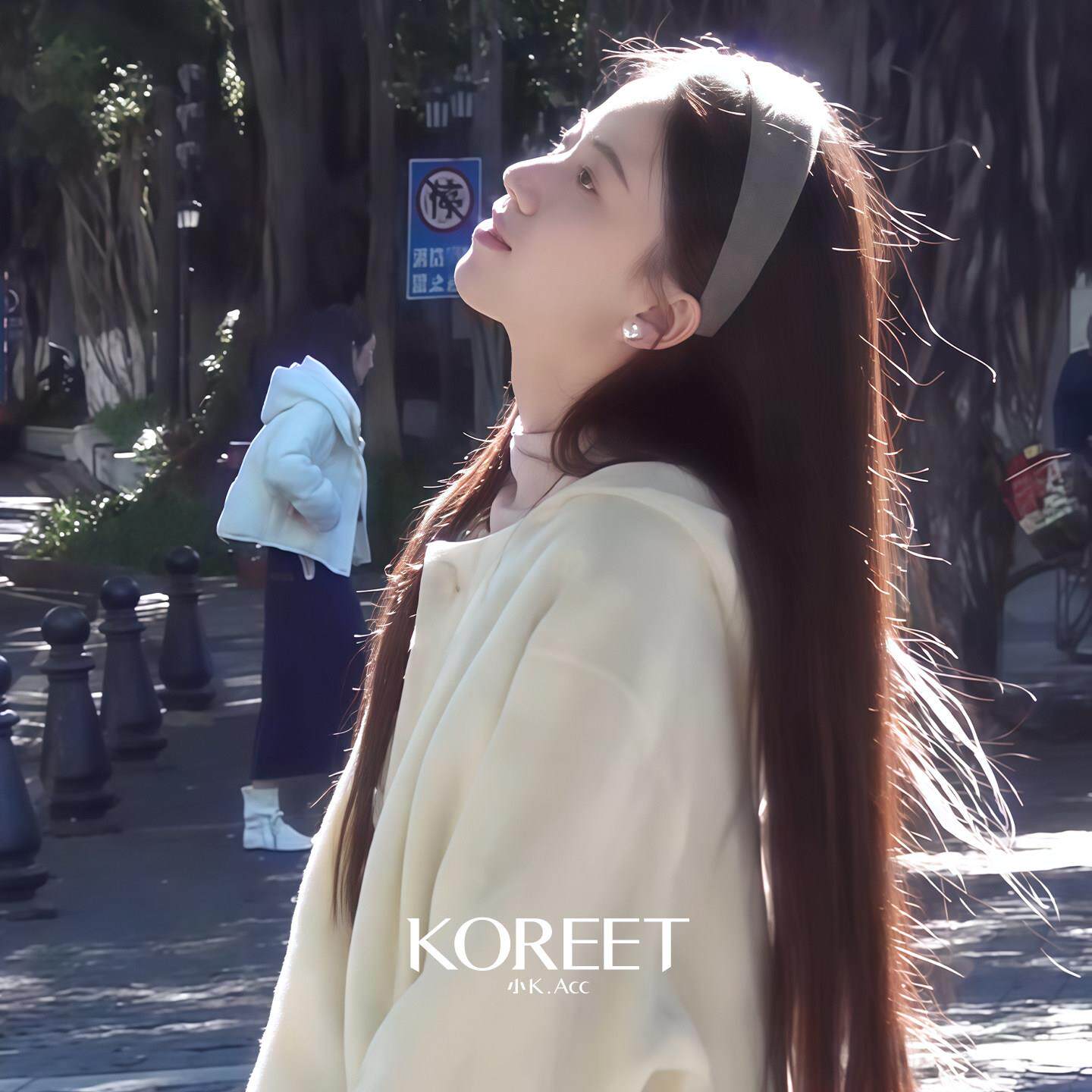 气质少女!灰色毛呢宽发箍女!2026新款韩系发箍高颅顶发夹盘发器