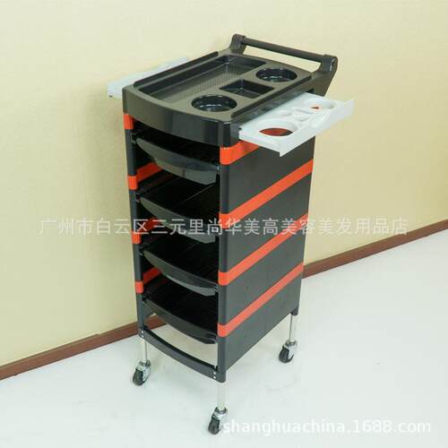 新款烫染发型师理发店加固专用手推杠车复古美发车小推车发廊工具