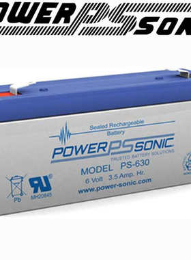 POWER-SONIC蓄电池PS-630备用电瓶6V3.5AH精密仪器设备内置电池BJ