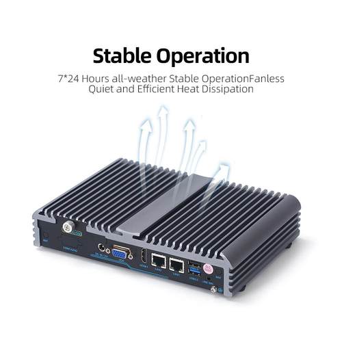 沃朗诺超轻薄一体式工控电脑J1900双LAN口迷你嵌入式工控小主机