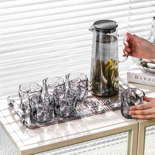 大容量凉水凉壶茶壶水壶水壶冷冷水杯耐高温水杯玻璃耐热家用 套装