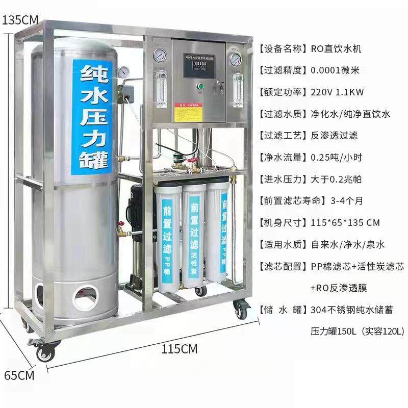 0.25吨净水设备0.5吨水处理设备直饮水站净化水站售水机水处理