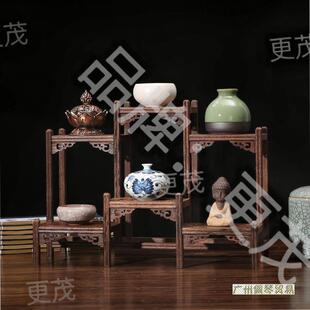 鸡翅木博古架中式小多宝阁茶具架子实木置物架茶壶架摆件架展示架