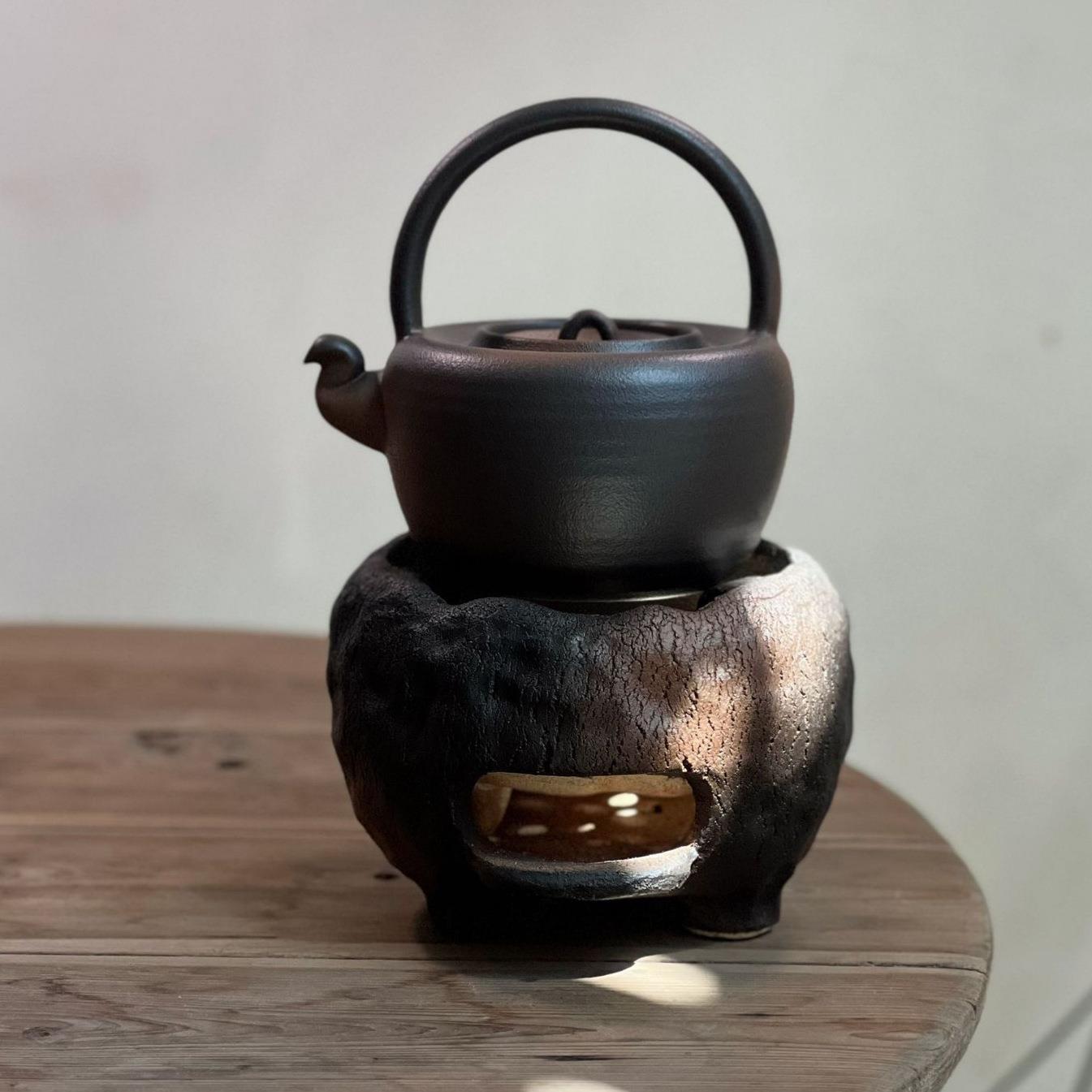 手工柴烧炭炉耐热提梁壶煮茶器炭炉煮水烧水壶酒精炉围炉煮茶壶