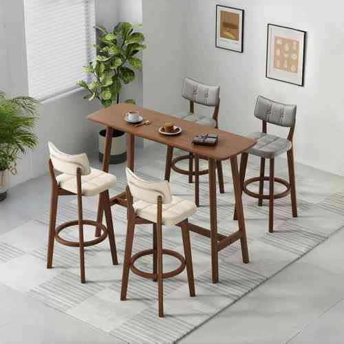 吧台椅实木见描述高脚台凳吧凳子家用高脚高椅台凳子餐椅靠背餐桌