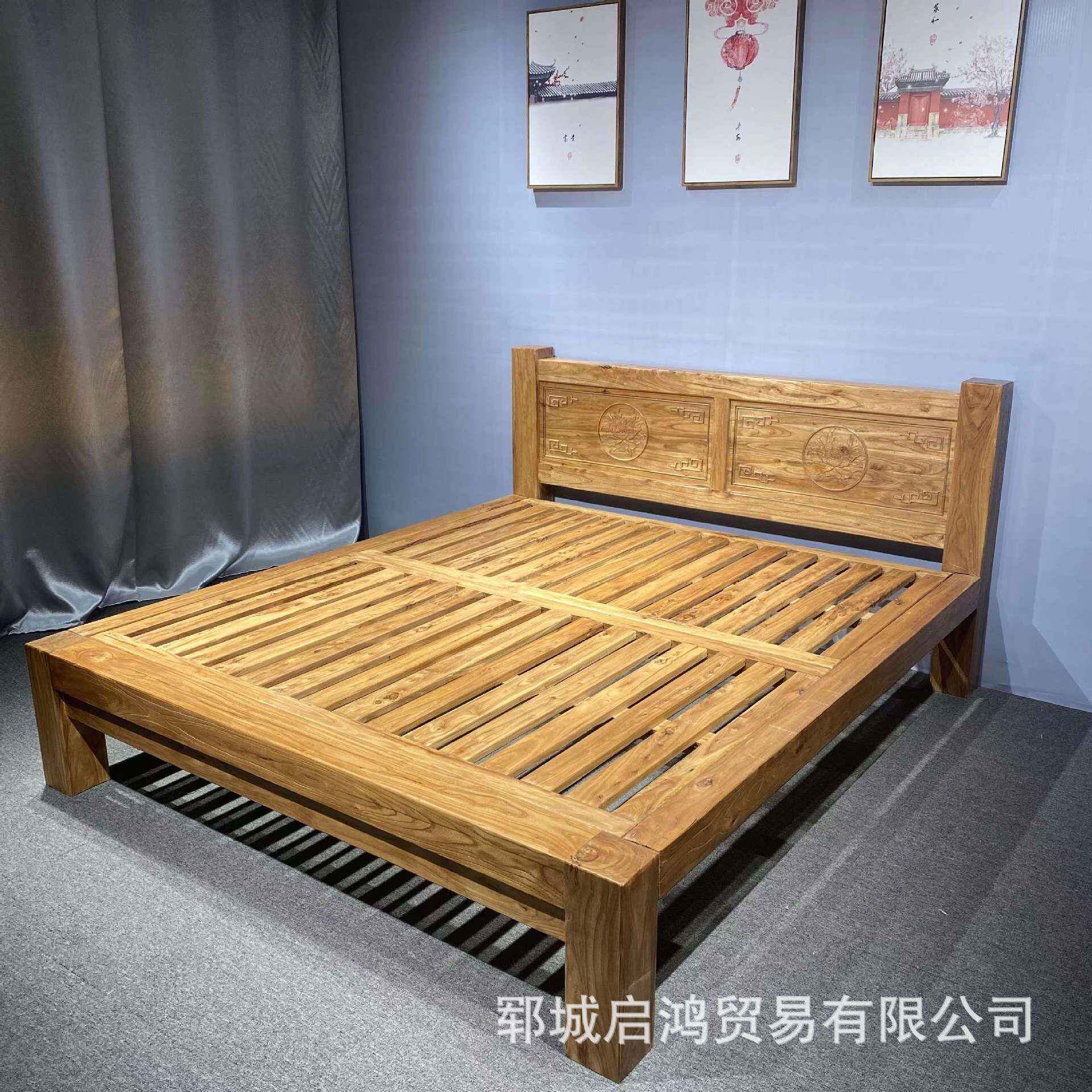 老木米原木卧023木室一米八一五单榆人床纯实大床