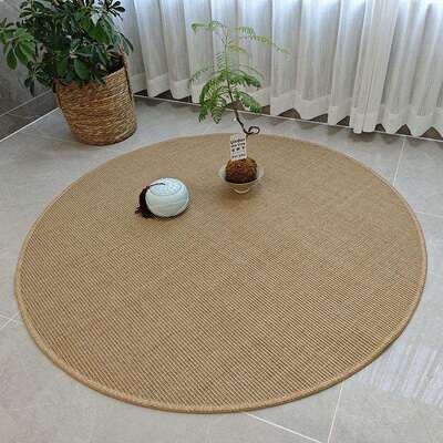 剑边麻编形织地毯客厅TFC卧毯室床民宿圆地地垫