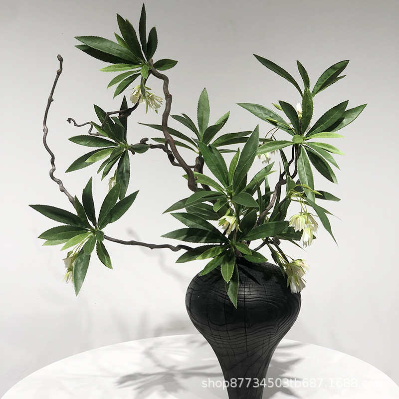新中式日式侘寂禅意仿真枯枝绿植盆景花艺民宿会所茶室酒店装饰品
