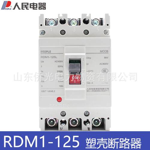 中国人民电器RDM1-125L/3300 63A100A125A塑壳断路器RDM1-100