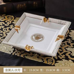 【官方正品】高端出口雪茄专用烟灰缸铂金马烟灰缸陶瓷骨瓷烟灰缸