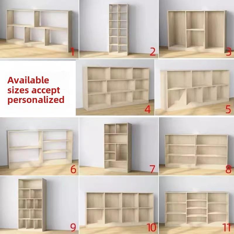 定制书架书架展示储物柜格纹书架带门储物柜木制儿童柜定制各种尺