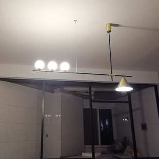 北欧轻奢创意餐桌吧台书房个性 线条吊灯餐厅吊灯现代简约餐厅灯饰