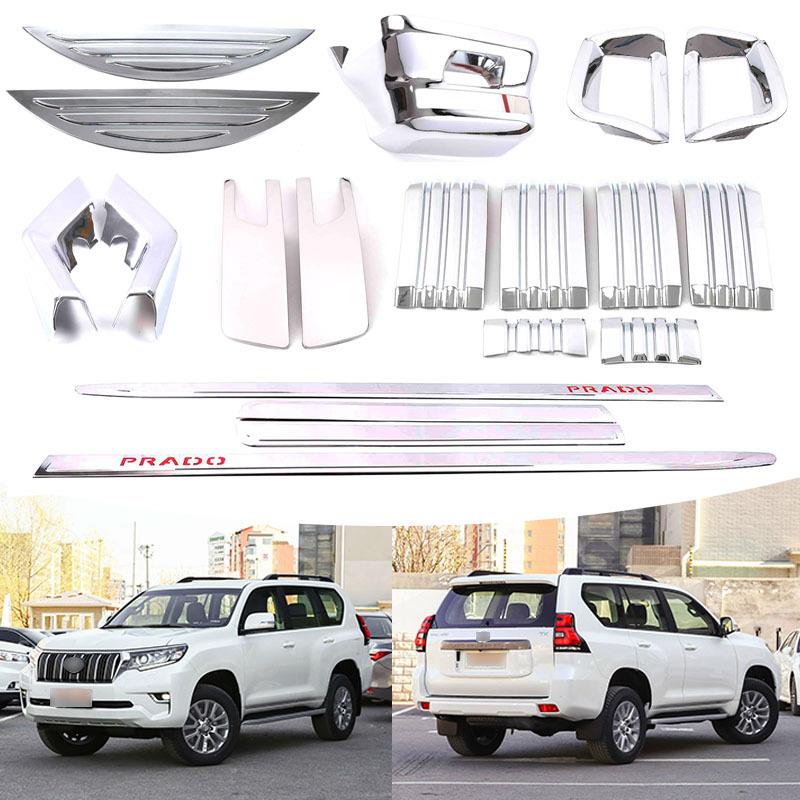 适用于17-23款丰田霸道普拉多prado门边条前后雾灯中网尾灯框外饰
