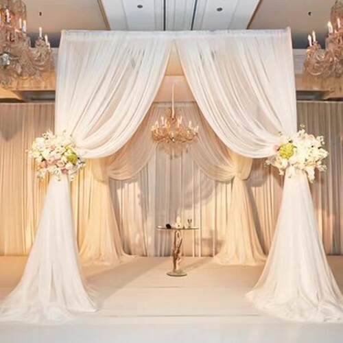 wedding Canopy加粗可伸缩铝管帷幕架婚礼拱门婚庆窗帘舞台背景架