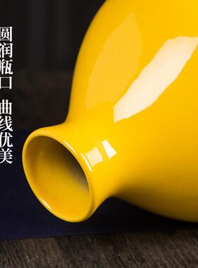 2020中式工艺品客厅家居景镇陶瓷摆件德瓶玄关装饰柜开口葫酒芦花