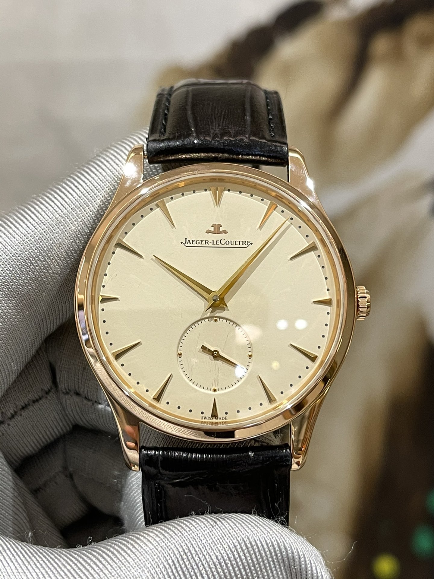 可置换[9.8新]积家大师系列手表玫瑰金自动机械男款腕表1352420