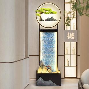 中式流水摆件环水室内客XKI厅茶循室办公景室品观开业送礼礼鱼缸