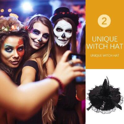 Halloween Witch Hat Hairband Black Premium Material Girls