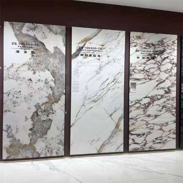 1000x3000 哑光岩板背景墙别墅电视背景墙砖客厅微水泥地砖复式楼