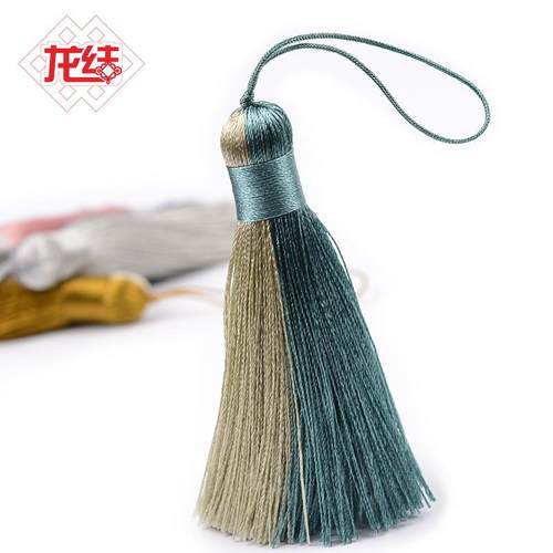龙结手工编织固色染色遇水不散多色双色流苏小胖书签穗子厂家