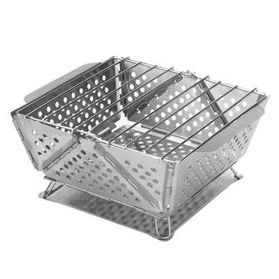 柴折叠式携带架烤炉烤炉火炉烤campfire烧便携 不锈钢grill易