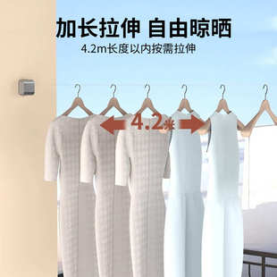 收缩壁挂晾衣钢丝绳阳台隐形晾衣绳室内卫生间家用晒衣 新款