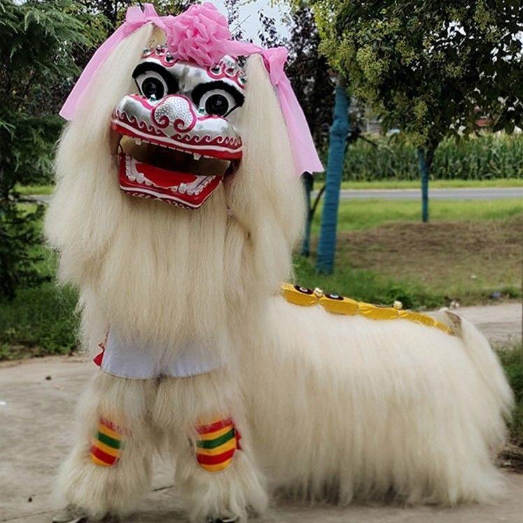 网脸红舞龙笑舞子白色全套狮道具毛全牛DBH人北京双舞狮舞狮狮子