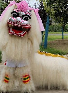 网脸红舞龙笑舞子白色全套狮道具毛全牛DBH人北京双舞狮舞狮狮子