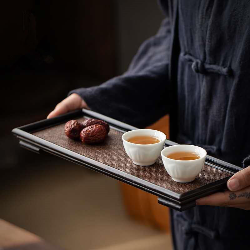 日式竹篾茶托盘宋席茶盘竹制席面干泡壶承壶垫茶托盘长方形