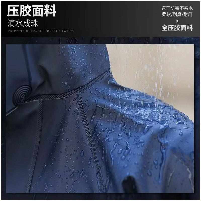 针织布雨衣雨裤套装男性加厚外卖骑行分体防暴雨全身防水雨衣