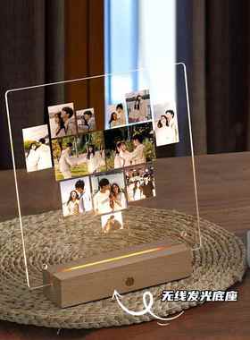 照片diy周年礼品相生日女生男友朋友情送侣季发光框情人毕aetgju1