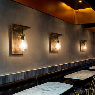 美式复古壁灯工业风实木创意个性酒吧怀旧咖啡馆餐厅船木装饰壁灯