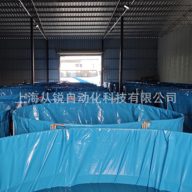 上海从锐200㎡经济型帆布鱼池高密度循环水海水养殖设备/系统设计