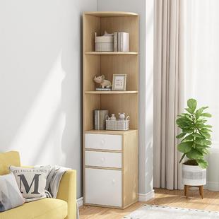 简约转角三柜置物架NWD客厅墙角储物柜角形卧室角落柜边物角柜置r