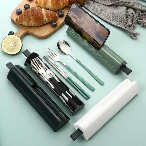 韩式304不锈钢餐具勺叉筷子三件套便携餐具套装学生旅行公司礼品