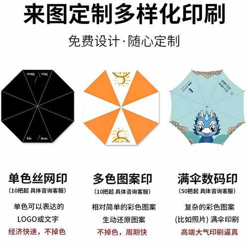 新款直销雨伞定制logo折叠防晒自动晴雨两用伞印图案广告伞商务礼