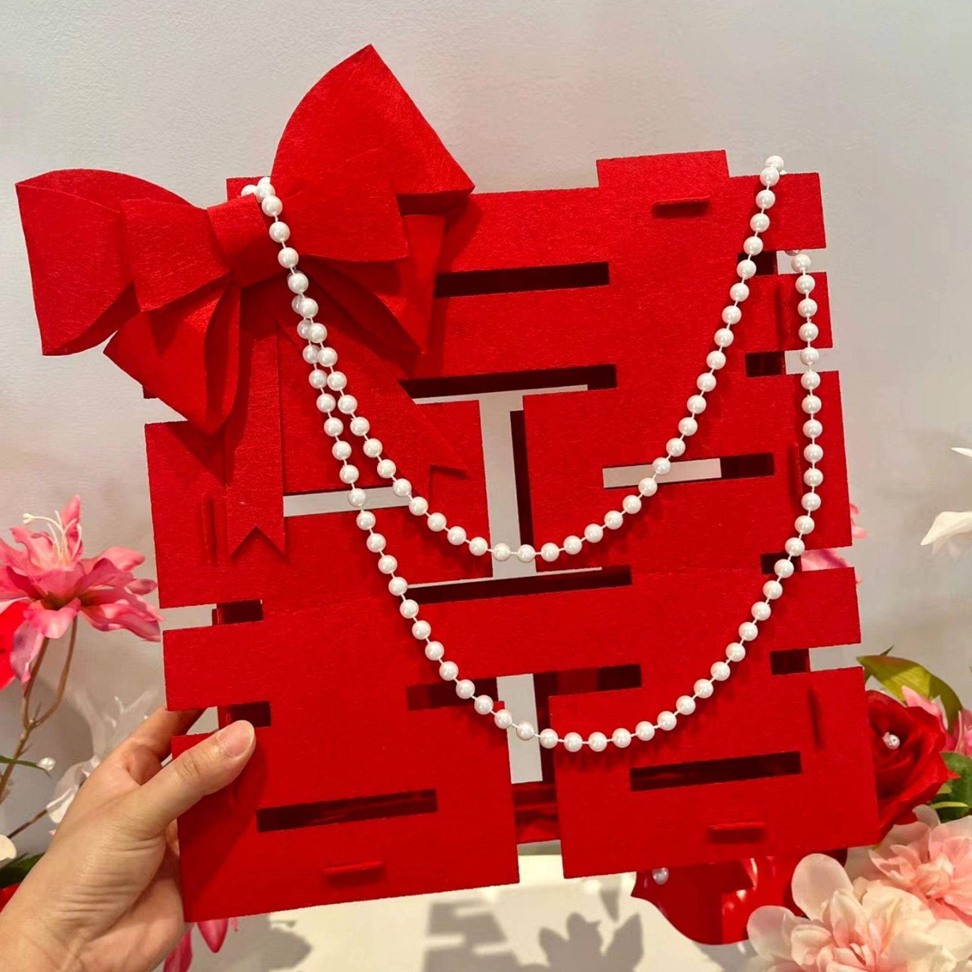 结婚礼立体喜字摆房件饰品台客厅桌面婚布置装网红囍字立体组装订