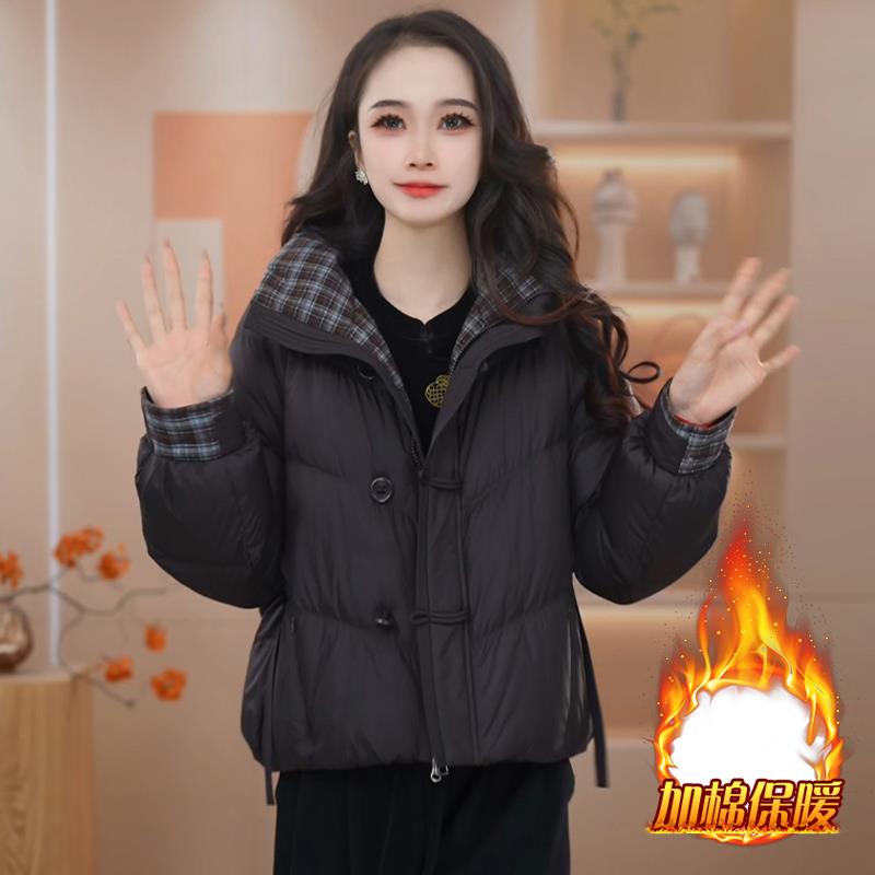 ROUMIKL2025新款服女士短款小个子秋冬季加绒衣遮肉显瘦开衫外套