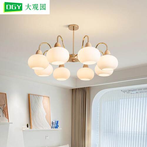 客厅吊灯法式柿子卧室灯现代简约轻奢风大厅主灯中古餐厅灯具L335